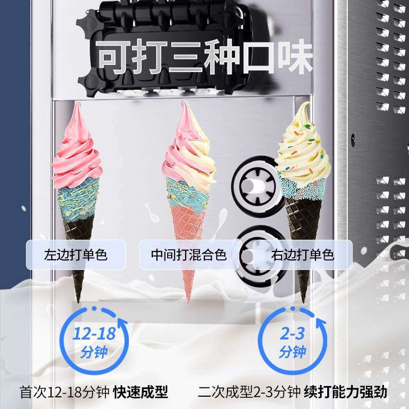 东贝冰淇淋机商用酸奶甜筒机改出口电源免清洗软冰激凌机器CKX300