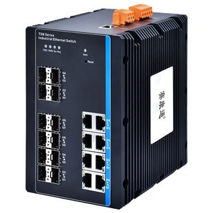 TSN交换机 时间敏感 1588 V2 PTP/GPTP 精准时钟同步 万兆4光+千兆8光8电 导轨式 IP40 自愈冗余光纤环网