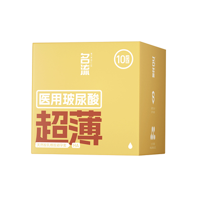 名流超薄避孕套医用玻尿酸安全套小薄盒世界薄度记录