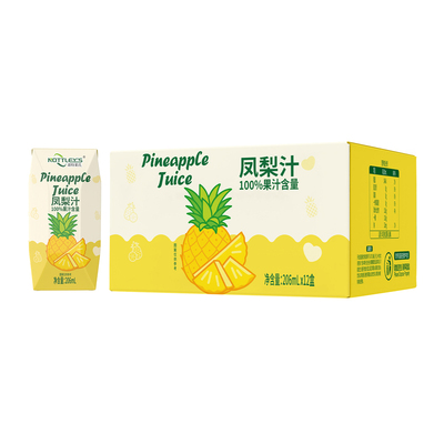 诺特莱氏凤梨汁苹果汁芭乐汁清爽解腻果蔬饮料206ml*6盒/12盒整箱