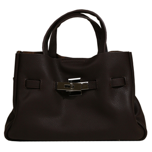 【EZRO】质感头层柔软牛皮真皮凯莉锁扣包通勤包单肩斜挎手提女包