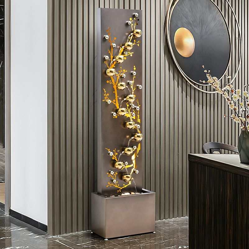 流水摆件循环水客厅电视柜旁落地高档轻奢喷泉沙发旁装饰品大摆件