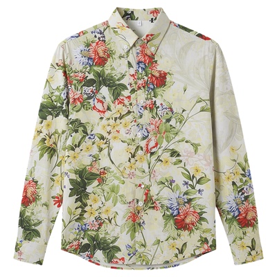 Printed collar comfortable front shirts 印花翻领舒适对襟衬衫