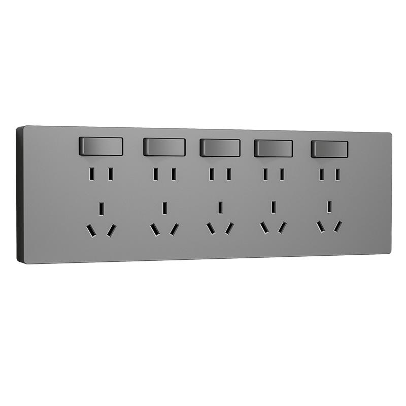 國(guó)際電工明裝開(kāi)關(guān)插座二十孔家用電源五孔帶開(kāi)關(guān)多孔墻壁明線20孔
