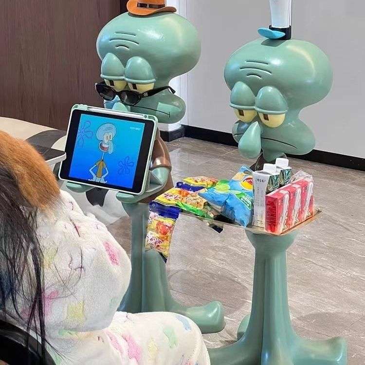 章鱼哥超大托盘电视柜沙发旁边落地装饰搬家乔迁新居开业礼物摆件