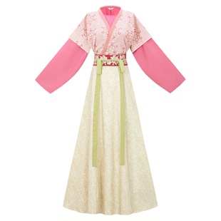 花朝记|胭脂雨|唐制汉服唐背子圆领衫交窬裙粉色传统日常春夏女