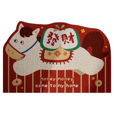 马年喜庆新年入户门地垫丝圈防滑