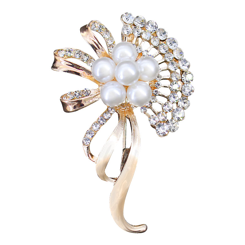 珍珠胸针高档防走光固定别针配饰