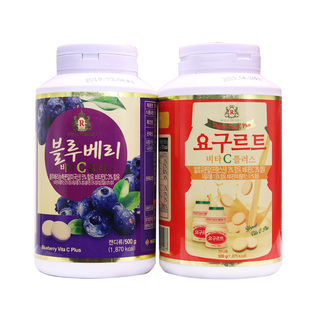 韩国济州岛维生素vc片维他命c儿童成人咀嚼片酸奶蓝莓味R牌女500g