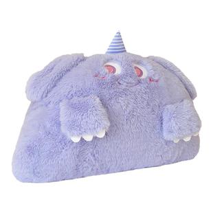 可爱超大号小怪兽公仔靠垫床头倚靠睡觉小怪兽趴枕治愈系睡觉抱枕