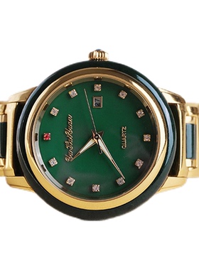 天然和田玉碧玉手表男机械表玉石男士日历正品名牌腕表