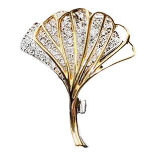 高档精致的银杏叶胸针西装大衣配饰领口防走光扣植物花卉胸花3975