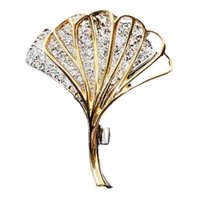 贝琳双层银杏叶胸针配饰