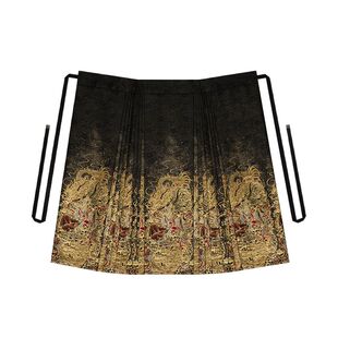 织造司[五行金]明制马面裙汉服暗纹织金半身裙女百搭羽裳黑色衬衫