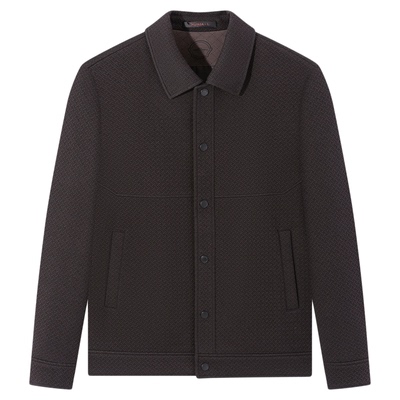 【莫代尔满身肌理茄克】柒牌男士2025秋冬新品翻领休闲青年茄克衫