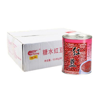 名忠红豆罐头900g*12罐整箱批发