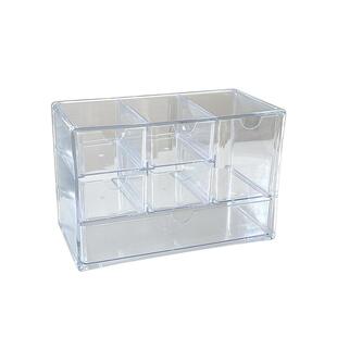 透明亚克力收纳盒防尘分格大容量多层首饰展示架桌面抽屉式收纳盒