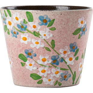 景德镇复古手作马克杯粗陶猪口杯釉下彩手握杯拿铁咖啡杯拉花茶杯