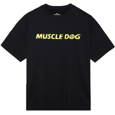 肌肉狗美式简约撞色运动训练短袖