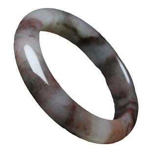 正品桂林鸡血玉手镯女水墨山水冰种飘花玉镯子天然玉石A货带证书