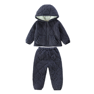 儿童三层加厚睡衣女童冬季棉服套装宝宝洋气加绒保暖家居服可外穿