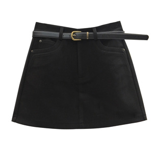 XIBEIERXIXI高腰短裙女2025冬季百搭A字裙显瘦防走光简约半身裙