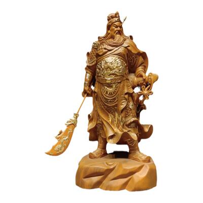 关公木雕 实木 客厅雕刻玄关摆件关羽二爷关圣帝君家居用装饰精品