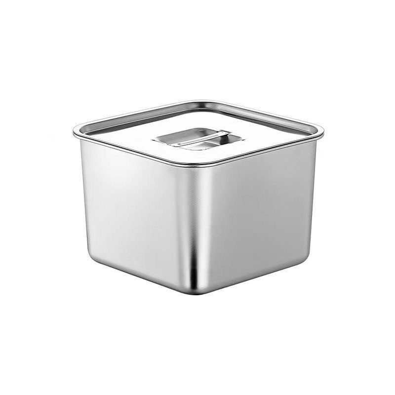 一体成型加厚304不锈钢商用料盒