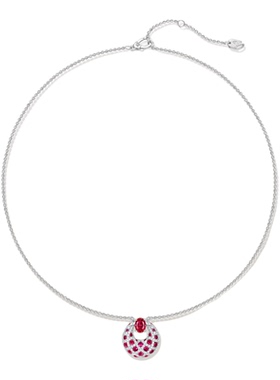 镀K金气质百搭红色满镶包包项链