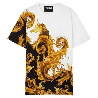 【季末优惠】VERSACE JEANS COUTURE 男士印花棉质平纹针织T恤