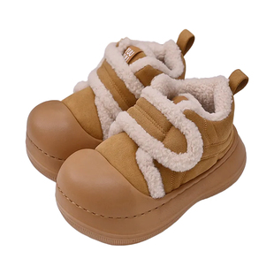 2025年冬季百搭魔术贴厚底雪地鞋增高加绒加厚保暖软底舒适棉鞋女