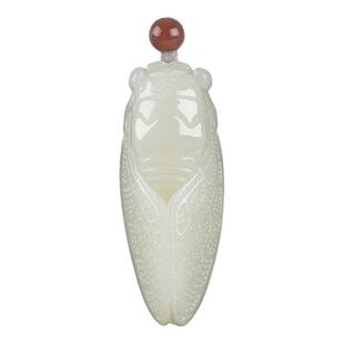 和田玉蝉吊坠一鸣惊人玉坠羊脂玉白玉知了籽料挂件蝉玉吊坠毛衣链