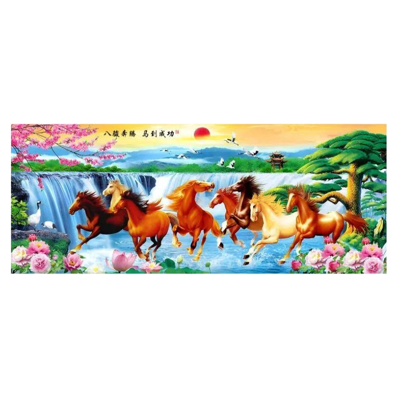 分好线马到成功十字绣2026年新款刺绣客厅自己绣高端风景山水画