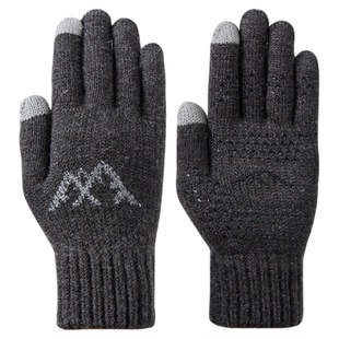 MISSION UV羊毛手套保暖男士冬季针织手套防寒可触屏加厚毛线手套