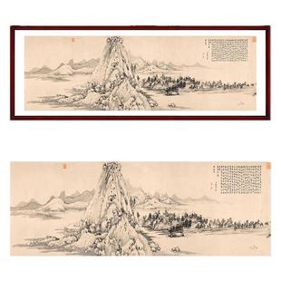 国画富春山居图山水画清明上河图客厅千里江山图 办公室名画墙贴