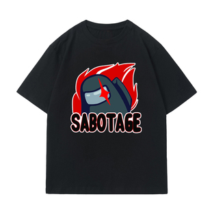 太空狼人杀短袖在我们之间之中在我们当中t恤among us衣服定制潮