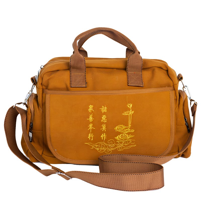 缘通粗纹帆布僧包朝山禅修背包