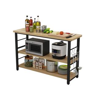 厨房置物架落地多层多功能切菜桌微波炉收纳架储物台柜子极窄边柜