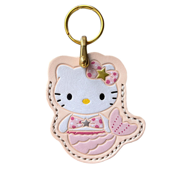 手作hellokitty门禁卡套植鞣牛皮