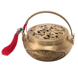 龙凤呈祥纯黄铜喜事香炉旺夫炉结婚家用烛台婚庆陪嫁子孙桶三件套