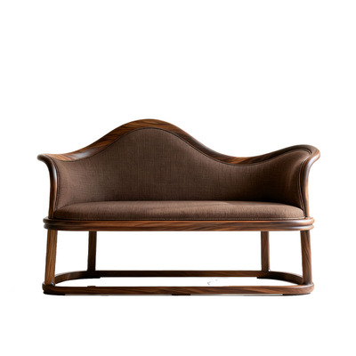 新中式双人椅北美黑胡桃木贵妃椅