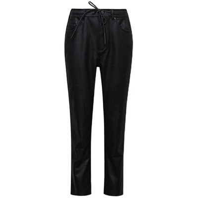 TOP家法式高腰修饰腿型加绒裤