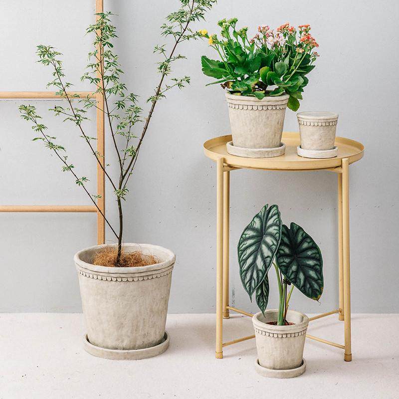 复古手工粗陶红陶色多肉小花盆办公室透气绿植小盆栽大口径水泥盆