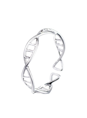 简约纯银几何开口螺旋戒指女