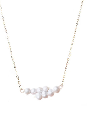 酒午淡水珍珠925纯银项链锁骨链