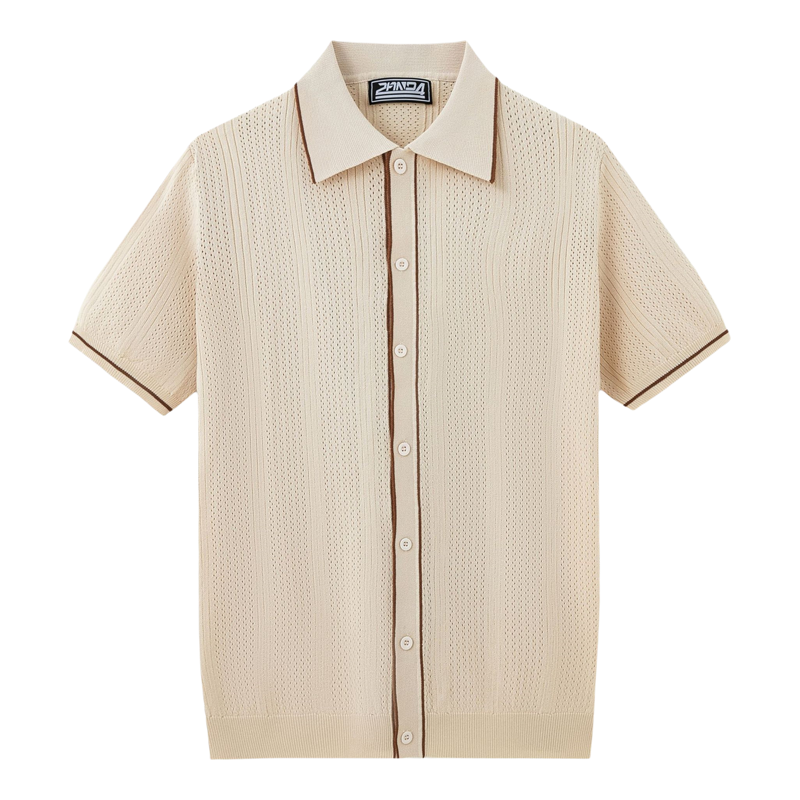 Men T-Shirt2026夏季新款男士冰爽丝针织开衫商务休闲短袖Polo衫