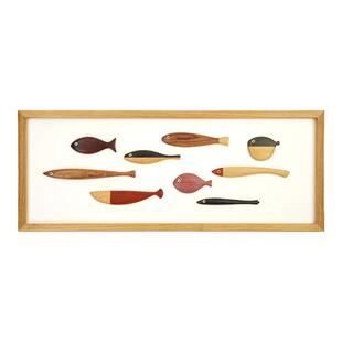 年年有鱼装饰挂画礼盒乔迁生日礼物伴手礼客厅书房茶室木质鱼摆件