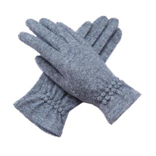 秋冬新款单女羊绒羊毛手套触屏五指开车保暖防寒骑行分指薄款韩版