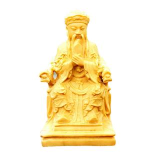 黄杨木雕城隍爷文财神爷随身迷你工艺品雕件手工神像中式摆件