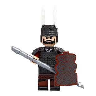 中国积木中古骑士军事楚国项羽刘邦骷髅拼插大战积木人仔通用儿童